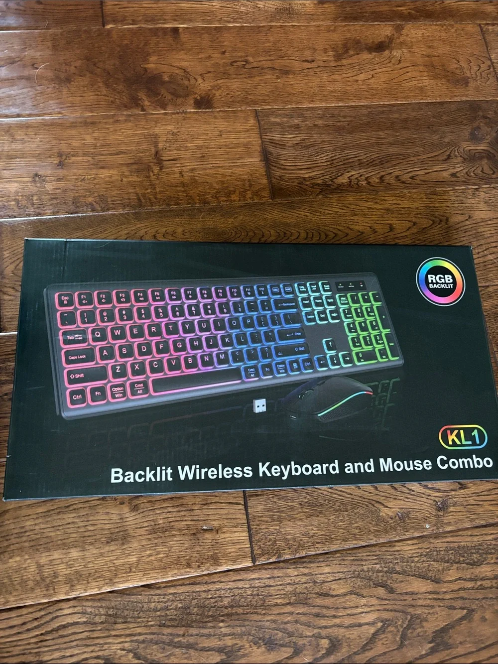 RGB Backlit Wireless Keyboard and Mouse Set - Multicolor Backlit